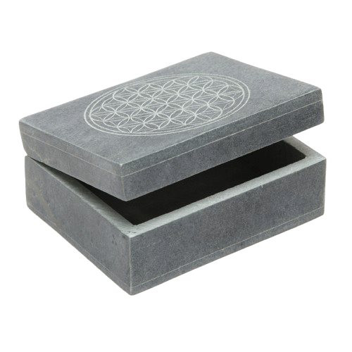 MARBLE JEWELRY BOX ENGRAVING FLOWER OF LIFE (POLISH)